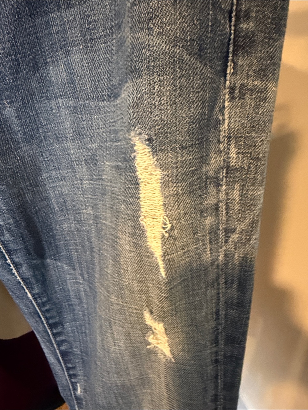 7 for All Mankind Distressed Bootcut Jeans - Picture 5 of 7